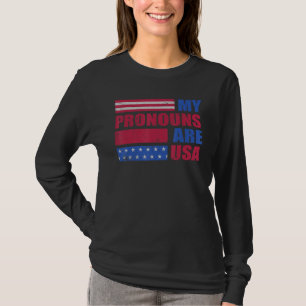 T-shirt 4 juillet Mes pronoms sont drapeau américain Georg