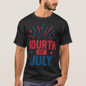 T-shirt 4 juillet mise en page des feux d'artifice audacie (Devant)
