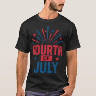 T-shirt 4 juillet mise en page des feux d'artifice audacie