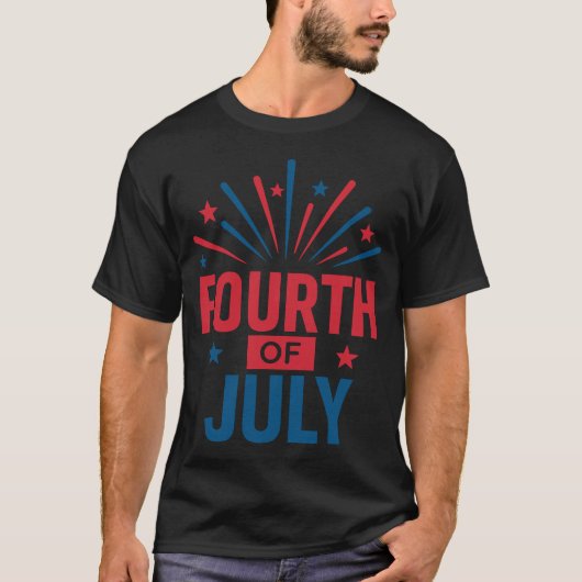 T-shirt 4 juillet mise en page des feux d'artifice audacie (Devant)