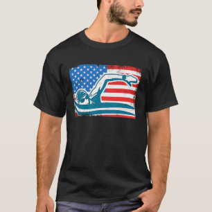 T-shirt 4 juillet nager US Swimmer