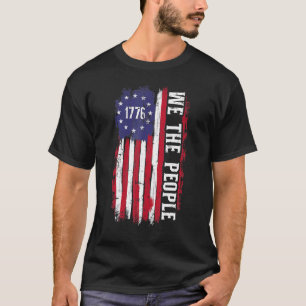 T-shirt 4 juillet Nous Le Peuple Américain 1776 Us Drapeau
