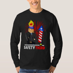 T-shirt 4 juillet Patriotic Fireworks Safety Troisième Che