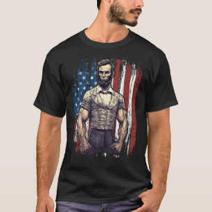 T-shirt 4 juillet Patriotique Abraham Lincoln Graphic Jul