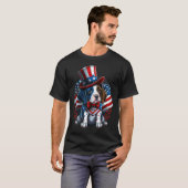 T-shirt 4 juillet Patriotique Anglais Pointer Drapeau Nous (Devant entier)