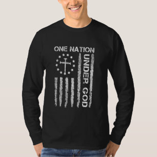 T-shirt 4 juillet Patriotique Chrétien Tee Une Nation Und