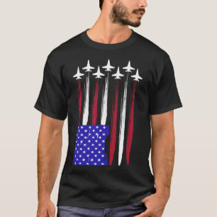 T-shirt 4 juillet Patriotique Rouge Bleu Bleu Américain Dr