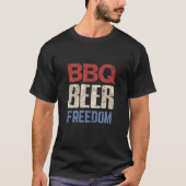T-shirt 4 juillet Patriotique USA American Flag BBQ Beer F (Devant)