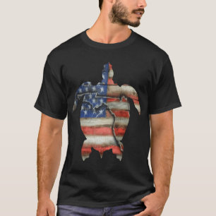 T-shirt 4 juillet Pêche Drapeau américain Chatfish Pêche à