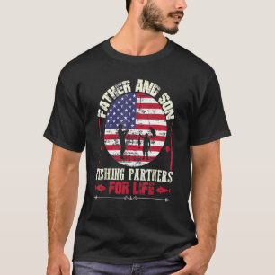 T-shirt 4 juillet père et fils partenaires de pêche pour L