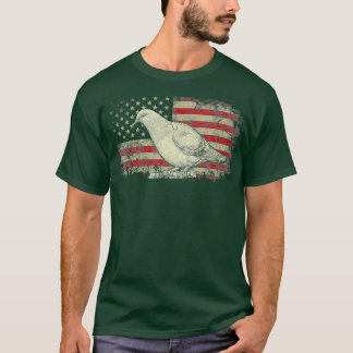 T-shirt 4 juillet Pigeon Bird USA Drapeau Patriotique