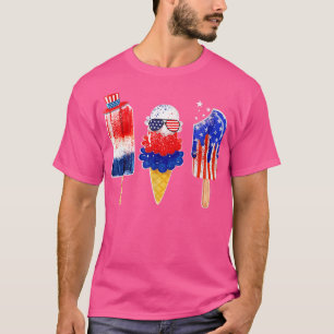 T-shirt 4 juillet Popsicle American Flag Patriotic Summe