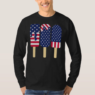 T-shirt 4 juillet Popsicle Patriotic American Flag Memor