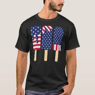 T-shirt 4 juillet Popsicle Patriotic American Flag Memor