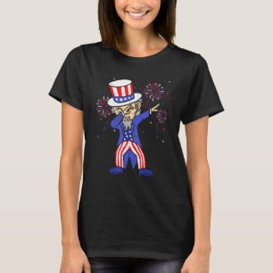 T-shirt 4 juillet pour enfants oncle Sam qui fait le dab h
