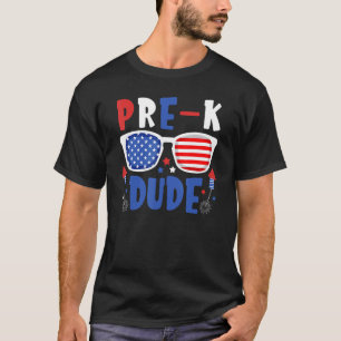 T-shirt 4 juillet Professeur Patriotique Pré K Dude Retour