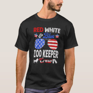 T-shirt 4 juillet Red White & Blue Zoo Keeper Crew Ameri