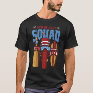 T-shirt 4 juillet Squad Hippie Firecracker American Hot