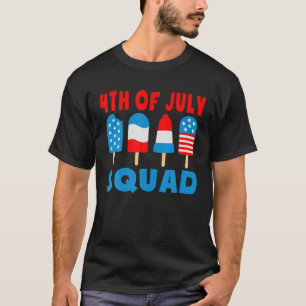 T-shirt 4 juillet Squad Patriotic Ice Pop Ice Cream Kids