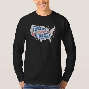 T-shirt 4 Juillet Sweet Land of Liberty Carte Vintage U