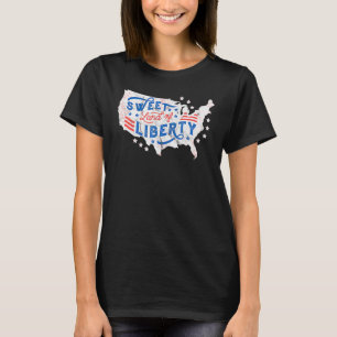 T-shirt 4 Juillet Sweet Land of Liberty Carte Vintage U