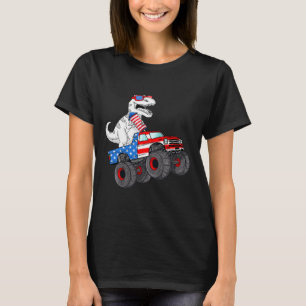 T-shirt 4 juillet T Rex Dino Trex Dinosaur Monster Truck