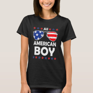 T-shirt 4 juillet Tous les Américains Boy Drapeau Usa Patr
