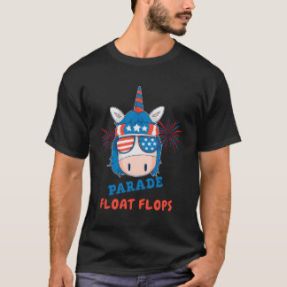 T-shirt 4 juillet Unicorn États-Unis Parade Floops