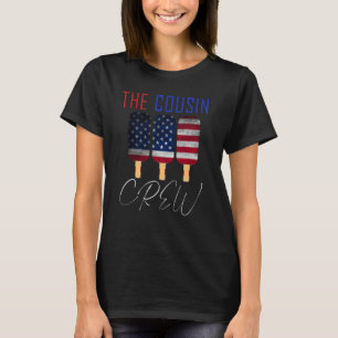 T-shirt 4 juillet Us Drapeau Popsicl L'Équipage Cousin 5
