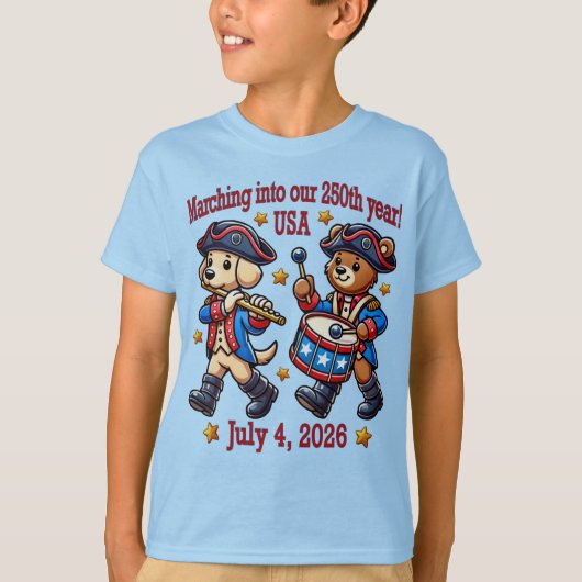 T-shirt 4 juillet USA 250e anniversaire Semiquincentenaire (Devant)