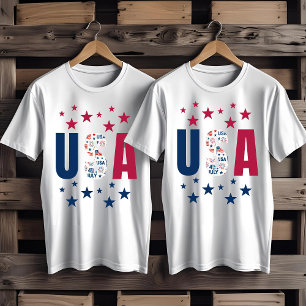 T-shirt 4 juillet USA avec étoiles