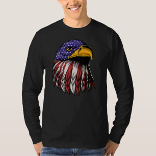 T-shirt 4 juillet USA Drapeau Américain Aigle Mullet Meric
