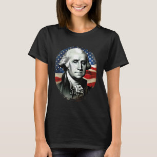 T-shirt 4 juillet USA George Washington Peinture Allumée
