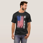 T-shirt 4 juillet Va Nurse American Flag Patriotic Nurse (Devant entier)