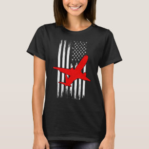 T-shirt 4 Juillet Vintage États-Unis Drapeau American Airc