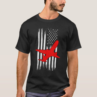 T-shirt 4 Juillet Vintage États-Unis Drapeau American Airc