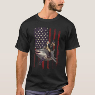 T-shirt 4 juillet Washington Riding Shark USA American F