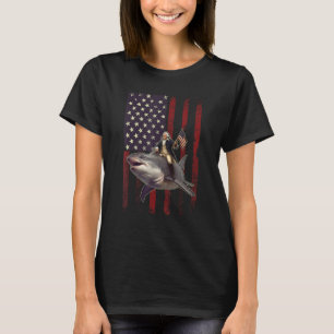T-shirt 4 juillet Washington Riding Shark USA American F
