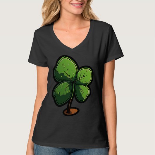 T-shirt 4 Leaf Clover Happt St Patrick's Day St Patrick's  (Devant)