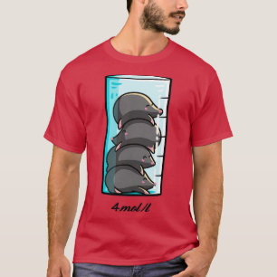 T-shirt 4 Moles par litre Chimie Science Plaisanterie