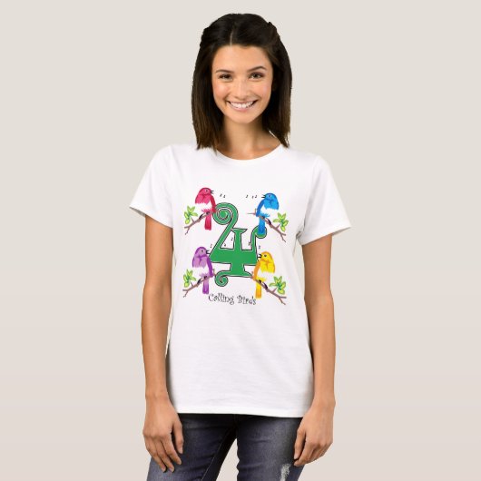 T-shirt 4 oiseaux appelants (Devant entier)
