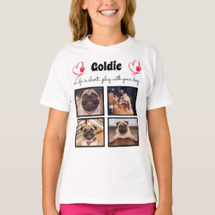 T-shirt 4 photo collage chien - mémoire customisée pour le