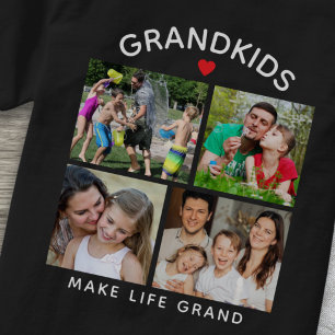 T-shirt 4 Photo Petits-enfants Rendent la Vie Géniale Gran