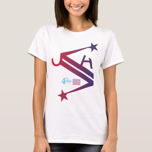 T-shirt 4 th July usa/eeuu texto simplificado by Masanser (Devant)