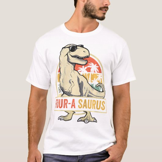T-shirt 4 Year Old Dino 4Th D (Devant)