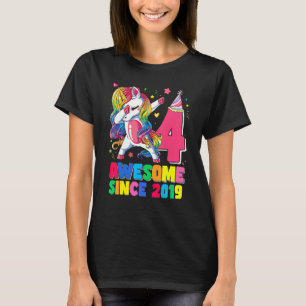 T-shirt 4 Year Old Toxits Girls Teens Dabbing Unicorn 4th