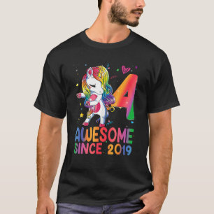 T-shirt 4 Year Old Toxits Girls Teens Dabbing Unicorn 4th