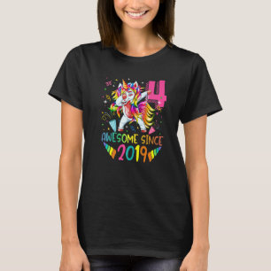 T-shirt 4 Year Old Toxits Girls Teens Dabbing Unicorn 4th