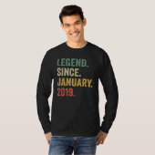 T-shirt 4 Years Old  Legend Since January 2019 4th Birthda (Devant entier)