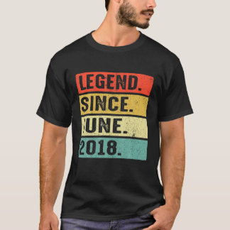 T-shirt 4 Years Old Legend Since June 2018 4Th Birthday Gi